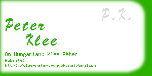 peter klee business card